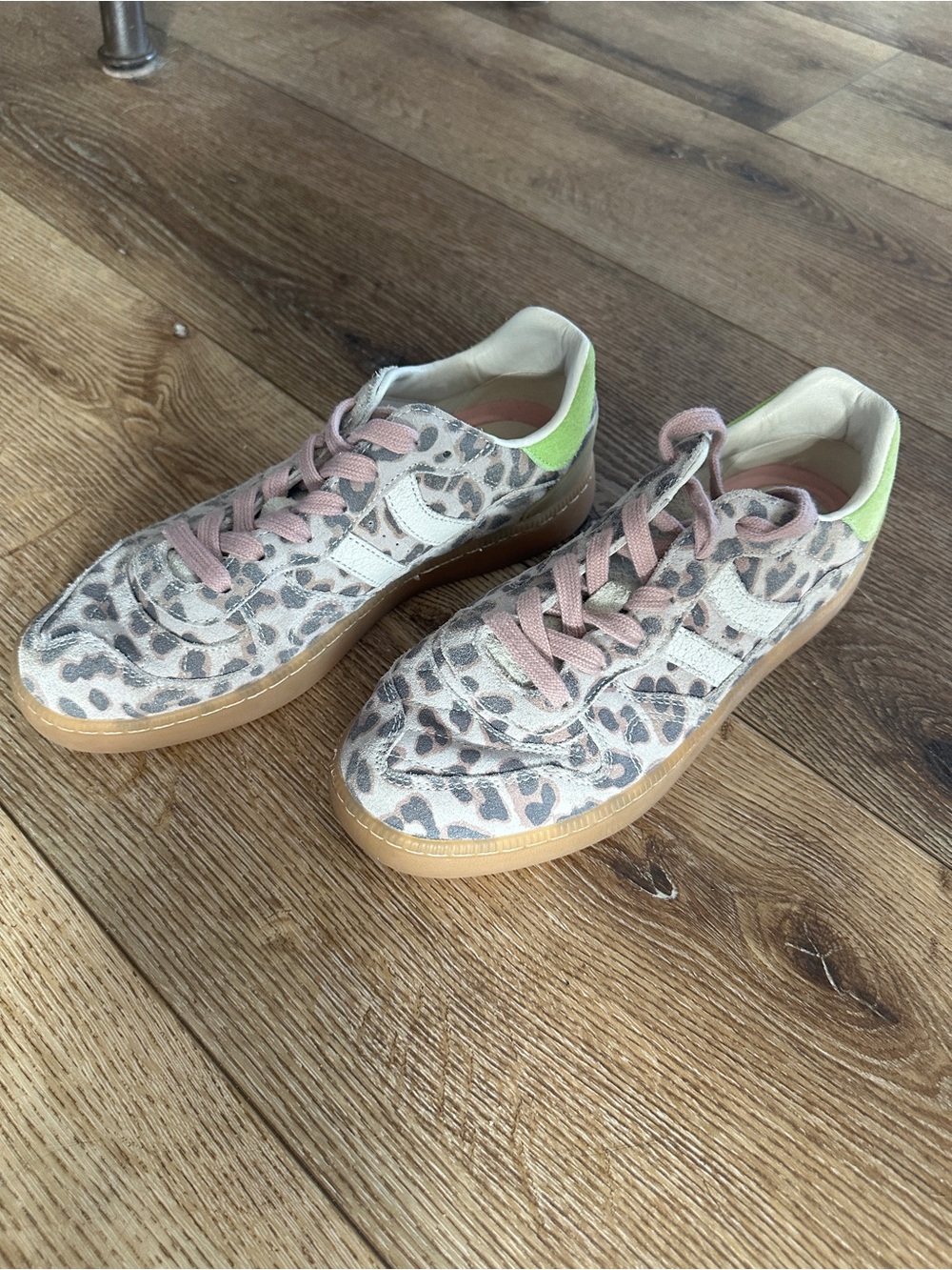 Coolway Leopard Print Sneakers with Pink Laces - Picture 2 of 3